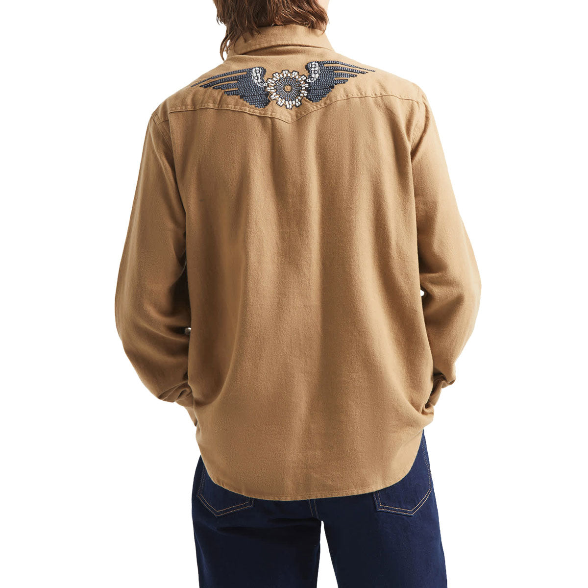 Brixton Waylon Lightweight Long Sleeve Over Shirt - Khaki image 2