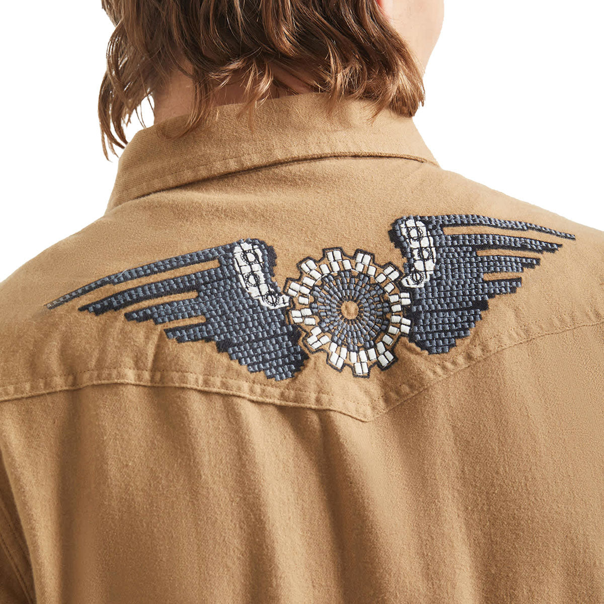 Brixton Waylon Lightweight Long Sleeve Over Shirt - Khaki image 3