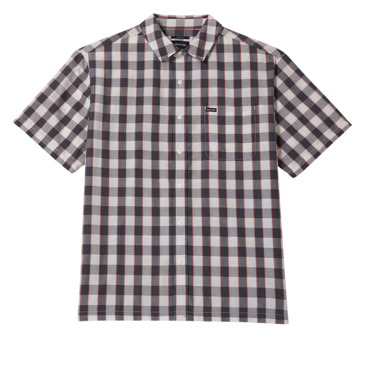 Brixton Cru Plaid Shirt - Black/Off White/Red image 1
