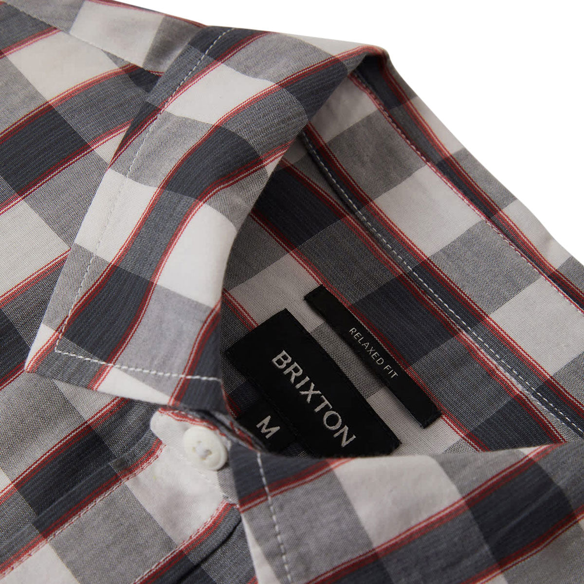 Brixton Cru Plaid Shirt - Black/Off White/Red image 4