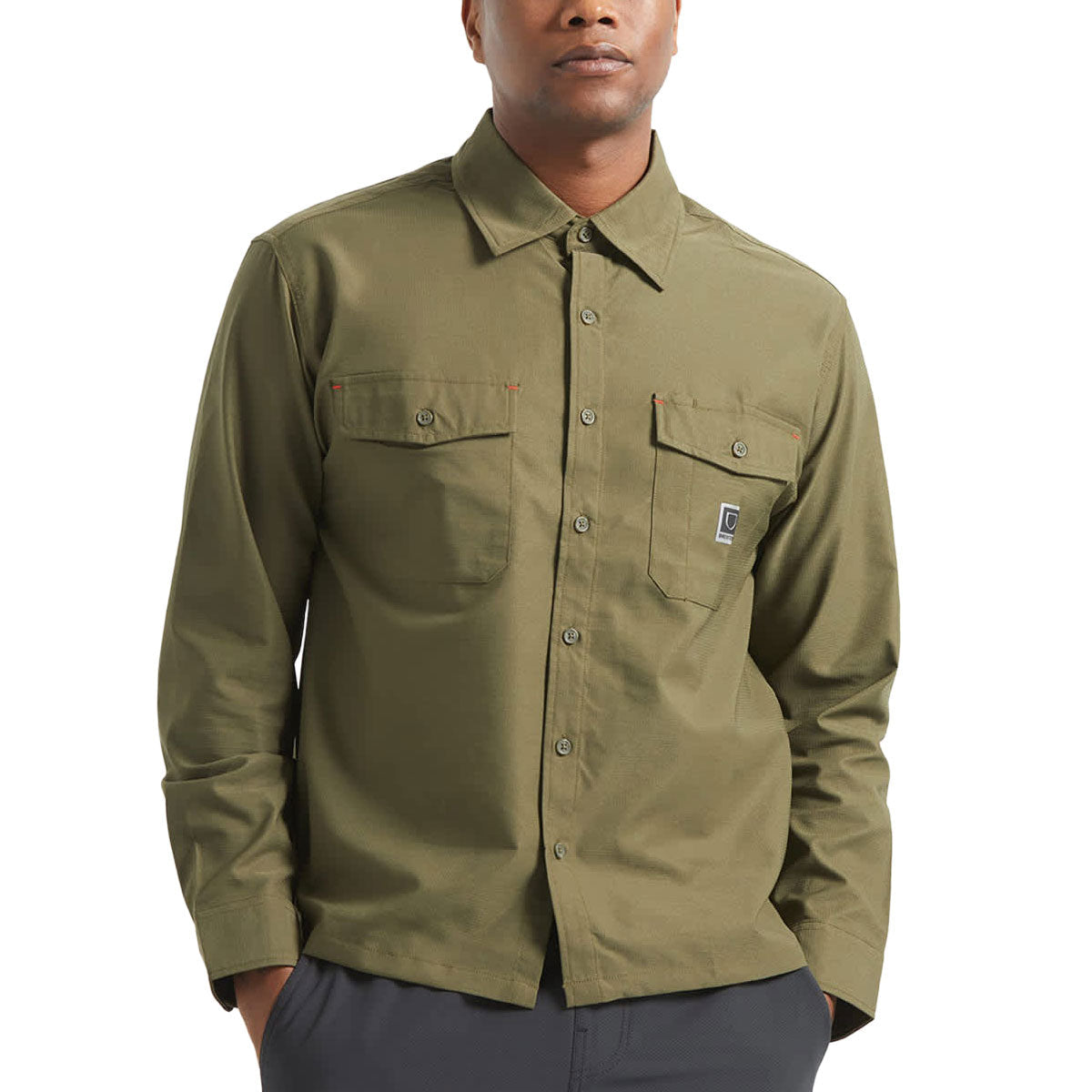 Brixton Journey Lightweight Long Sleeve Shirt - Dark Olive image 2