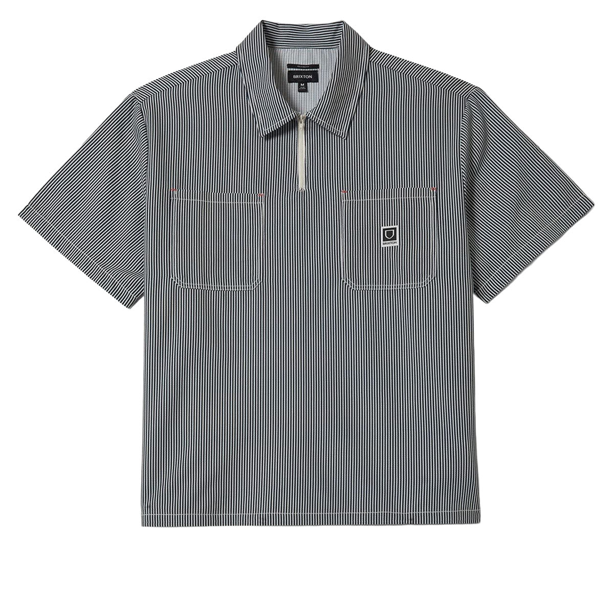 Brixton Journey Lightweight Shirt - Navy/White Stripe image 1