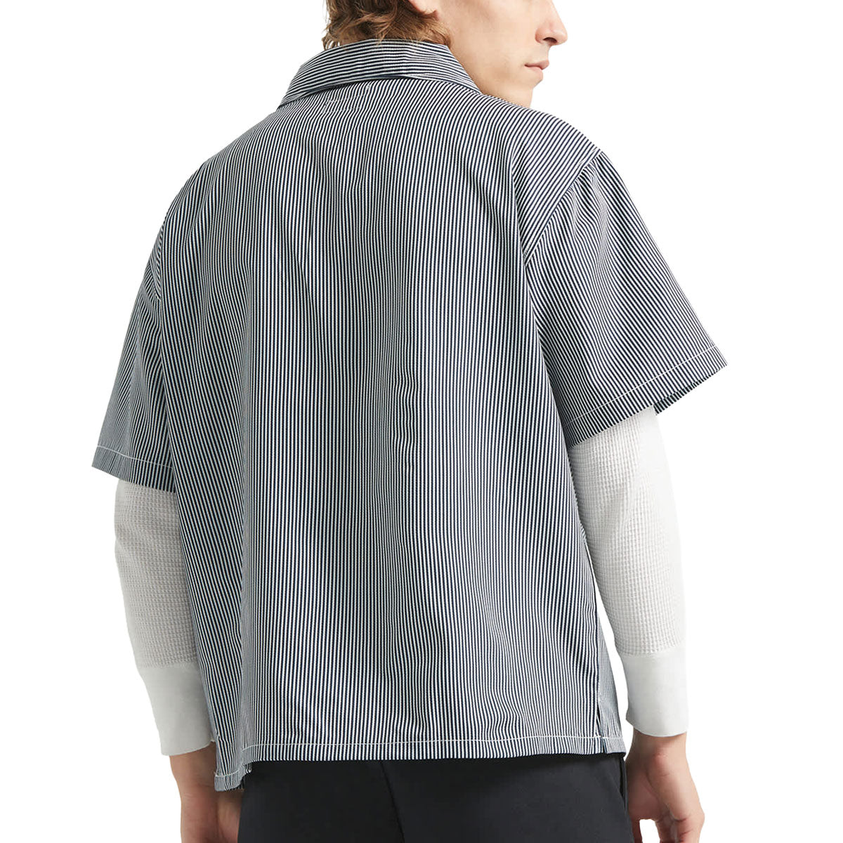 Brixton Journey Lightweight Shirt - Navy/White Stripe image 3