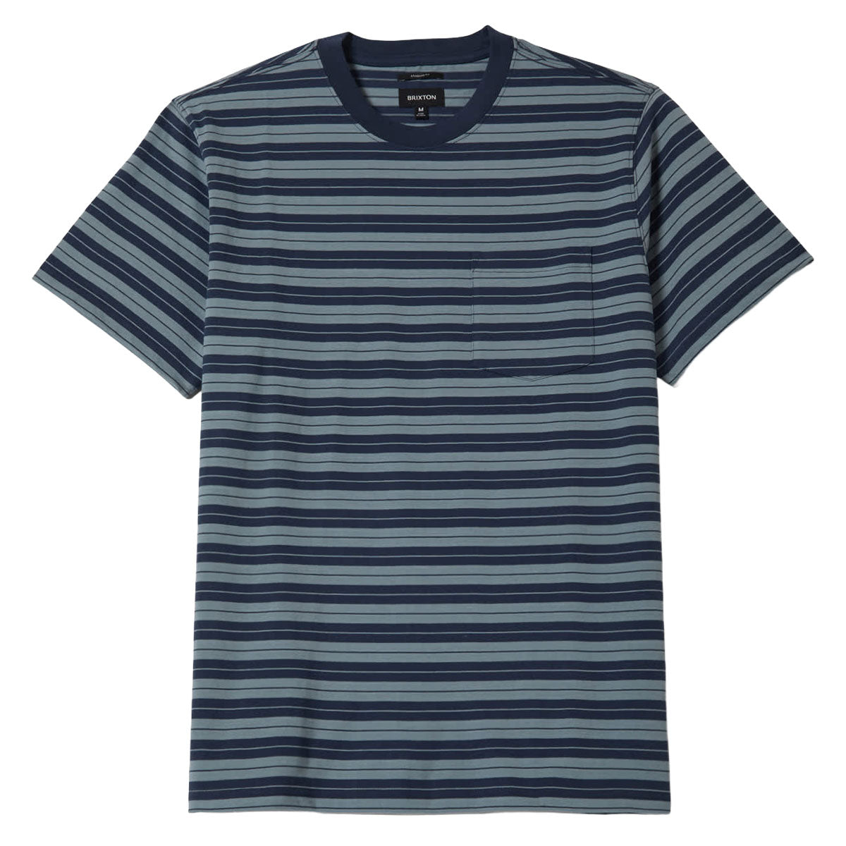 Brixton Nova Stripe Pocket T-Shirt - Midnight Blue/Future Grey Worn Wash image 1