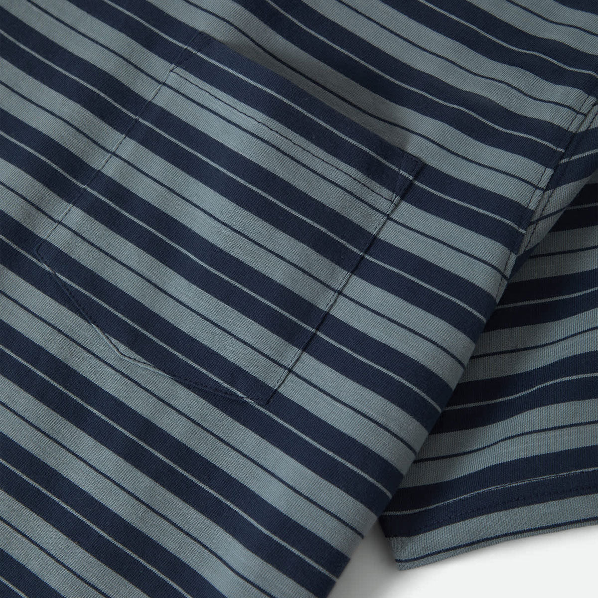 Brixton Nova Stripe Pocket T-Shirt - Midnight Blue/Future Grey Worn Wash image 2