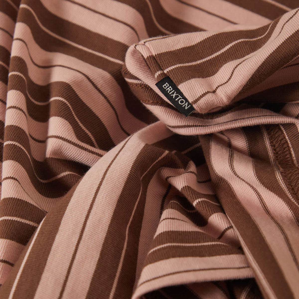 Brixton Nova Stripe Pocket T-Shirt - Pinecone Brown/Silver Pink Worn Wash image 3