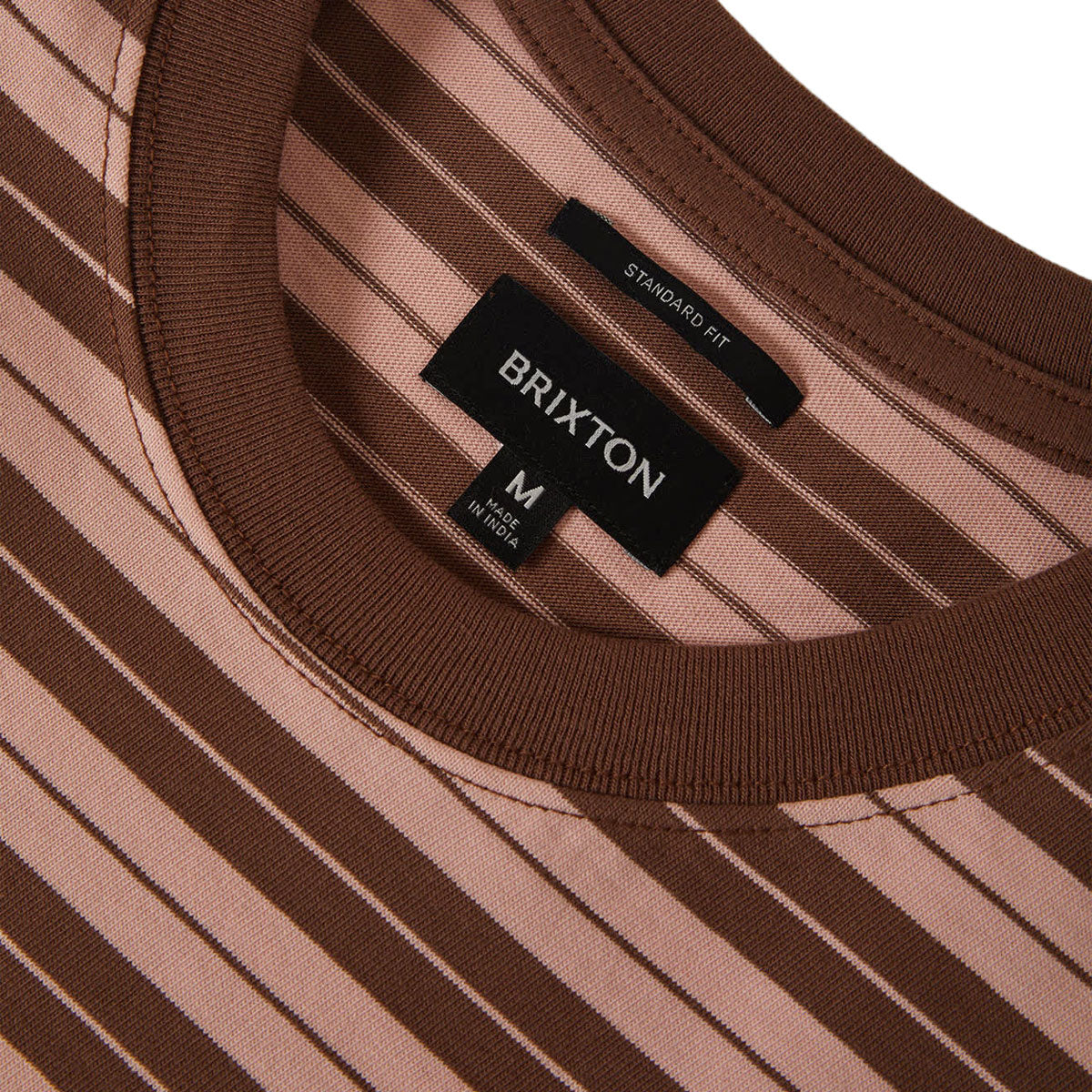 Brixton Nova Stripe Pocket T-Shirt - Pinecone Brown/Silver Pink Worn Wash image 4