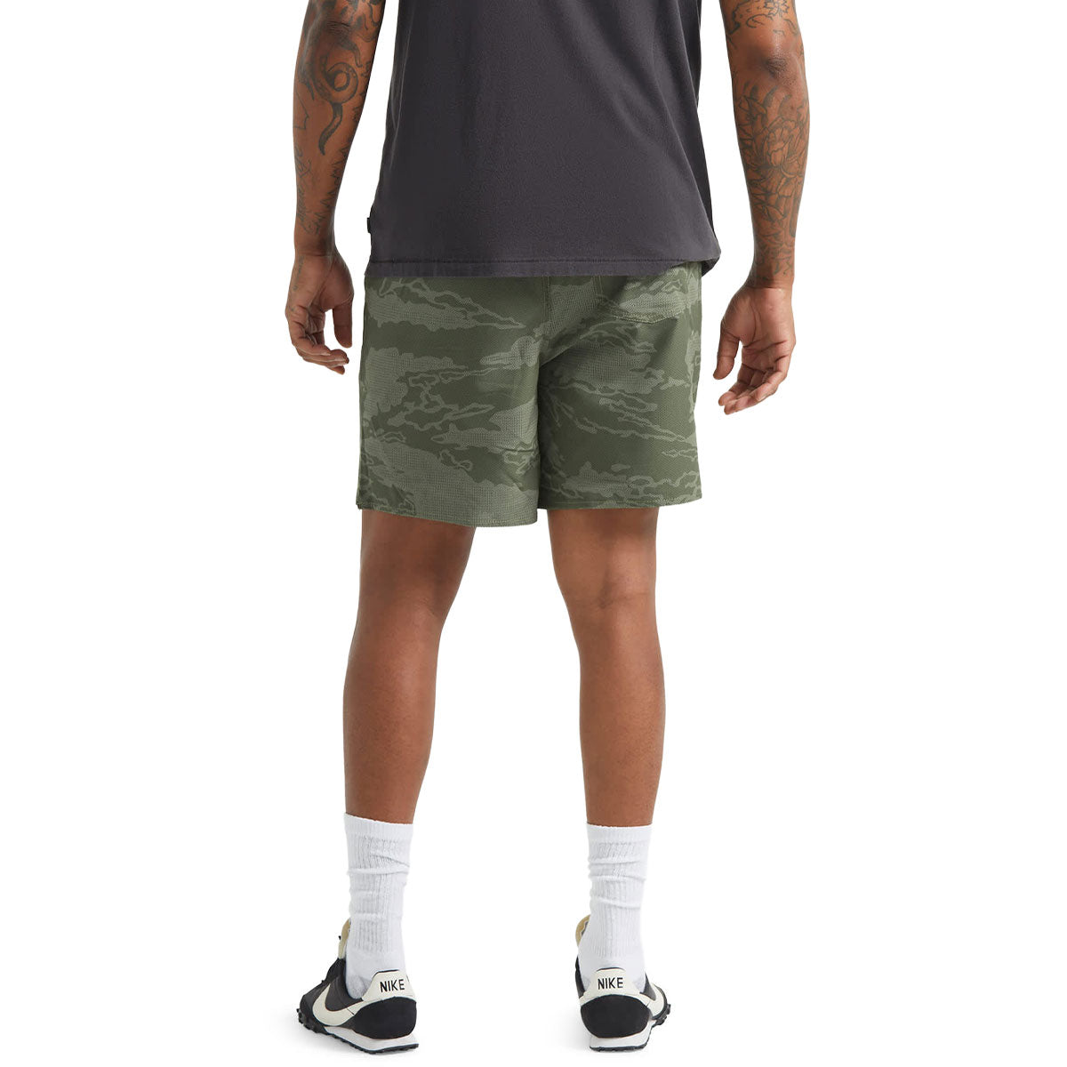 Brixton Journey Active Shorts - Olive Tiger Camo image 3