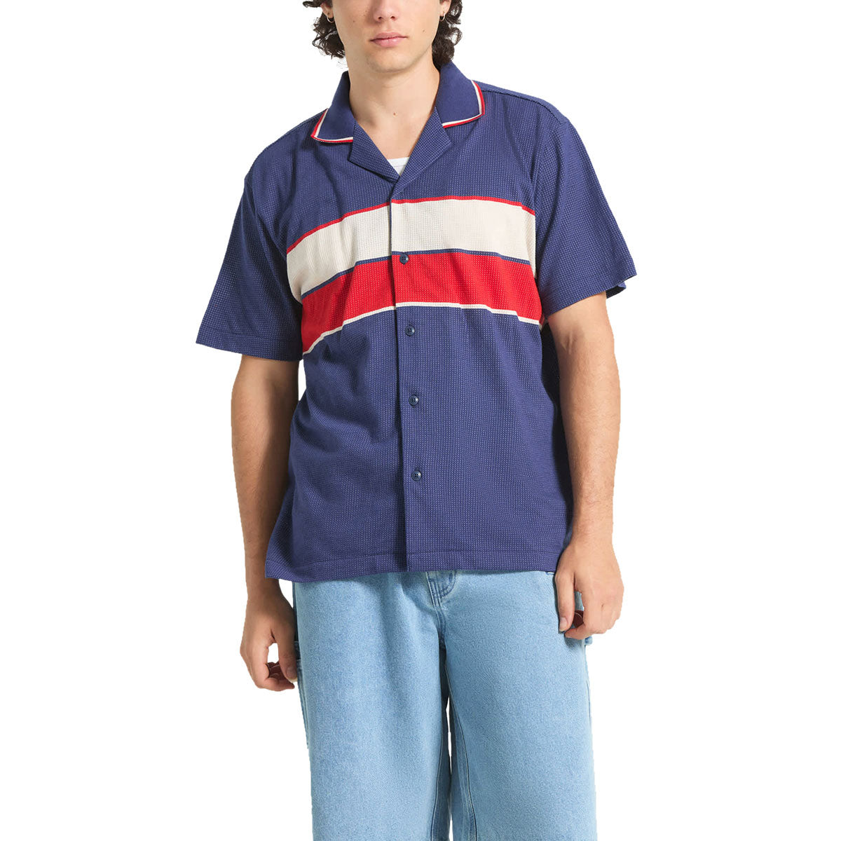 Brixton Bunker Mesh Shirt - Washed Navy image 2