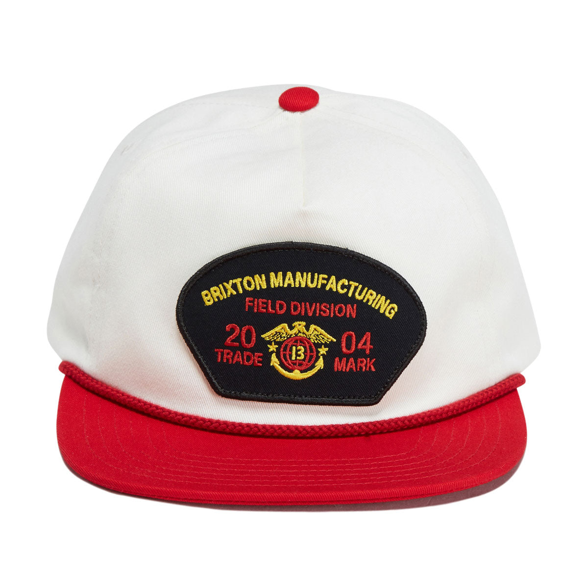 Brixton Division Np Mp Snapback Hat - Off White/Red image 2