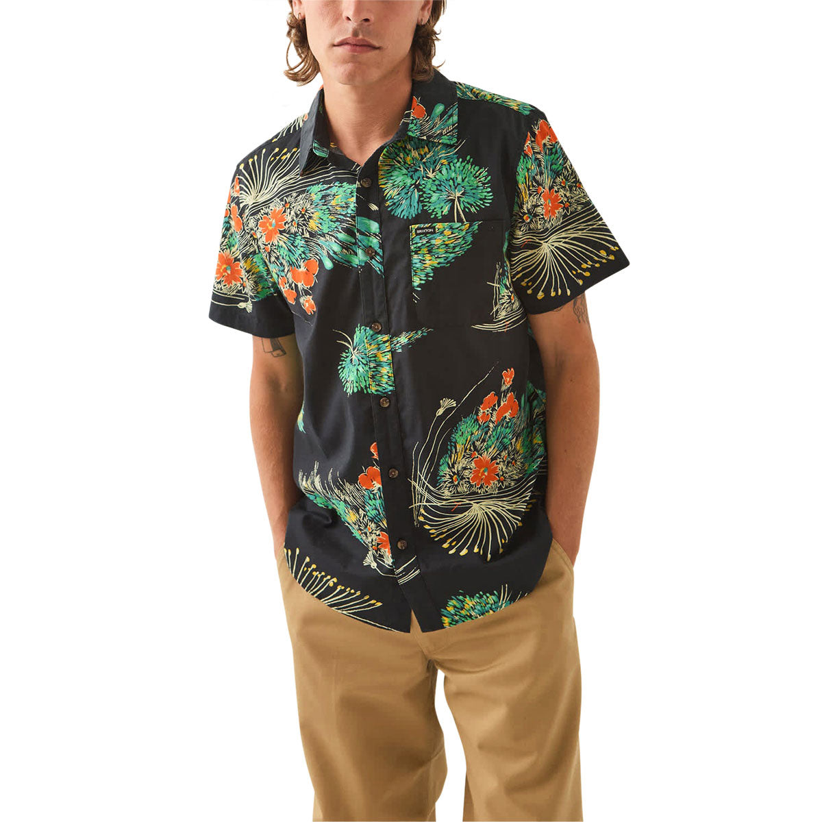 Brixton Charter Print Shirt - Black/Floral image 2