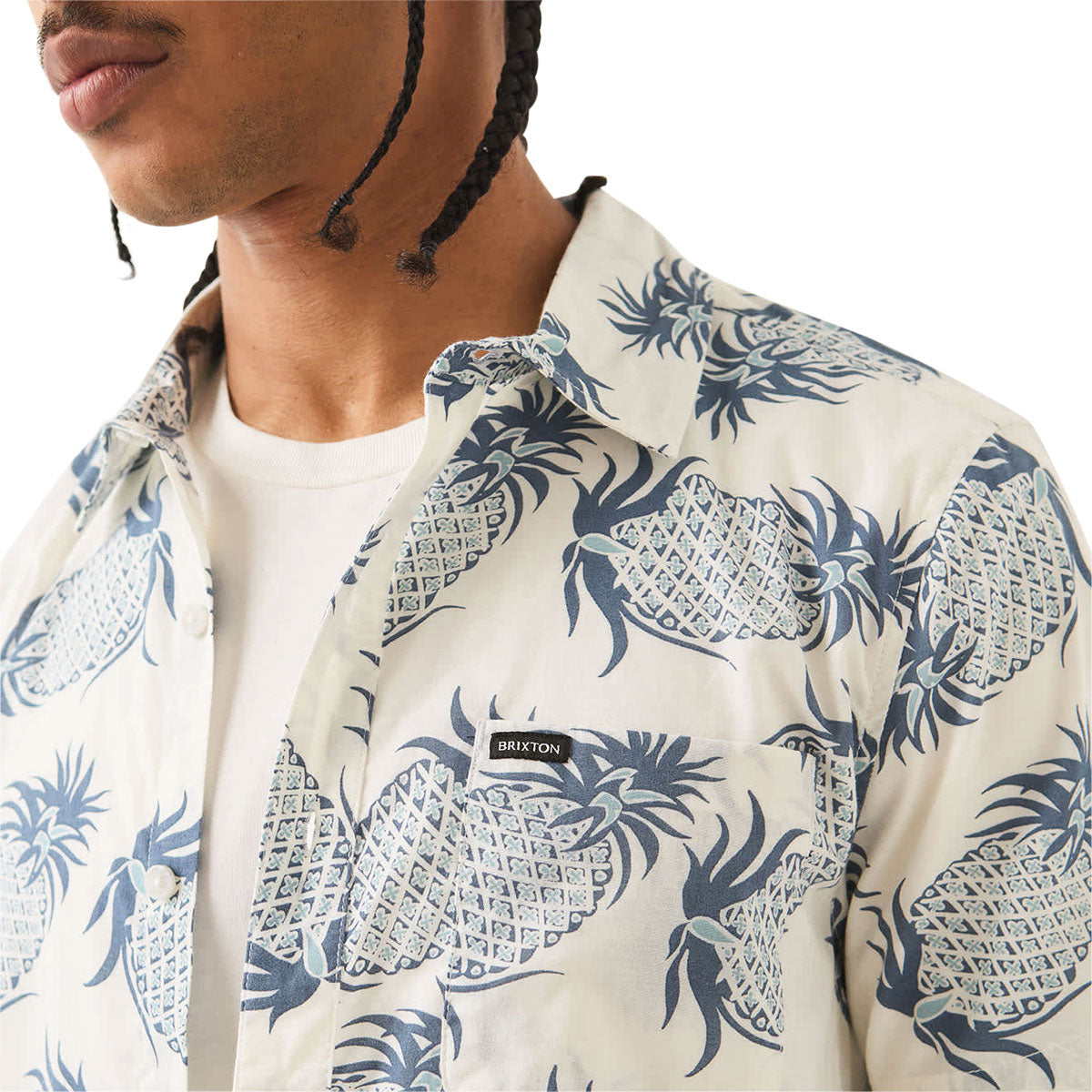 Brixton Charter Print Shirt - Off White Pineapple image 3