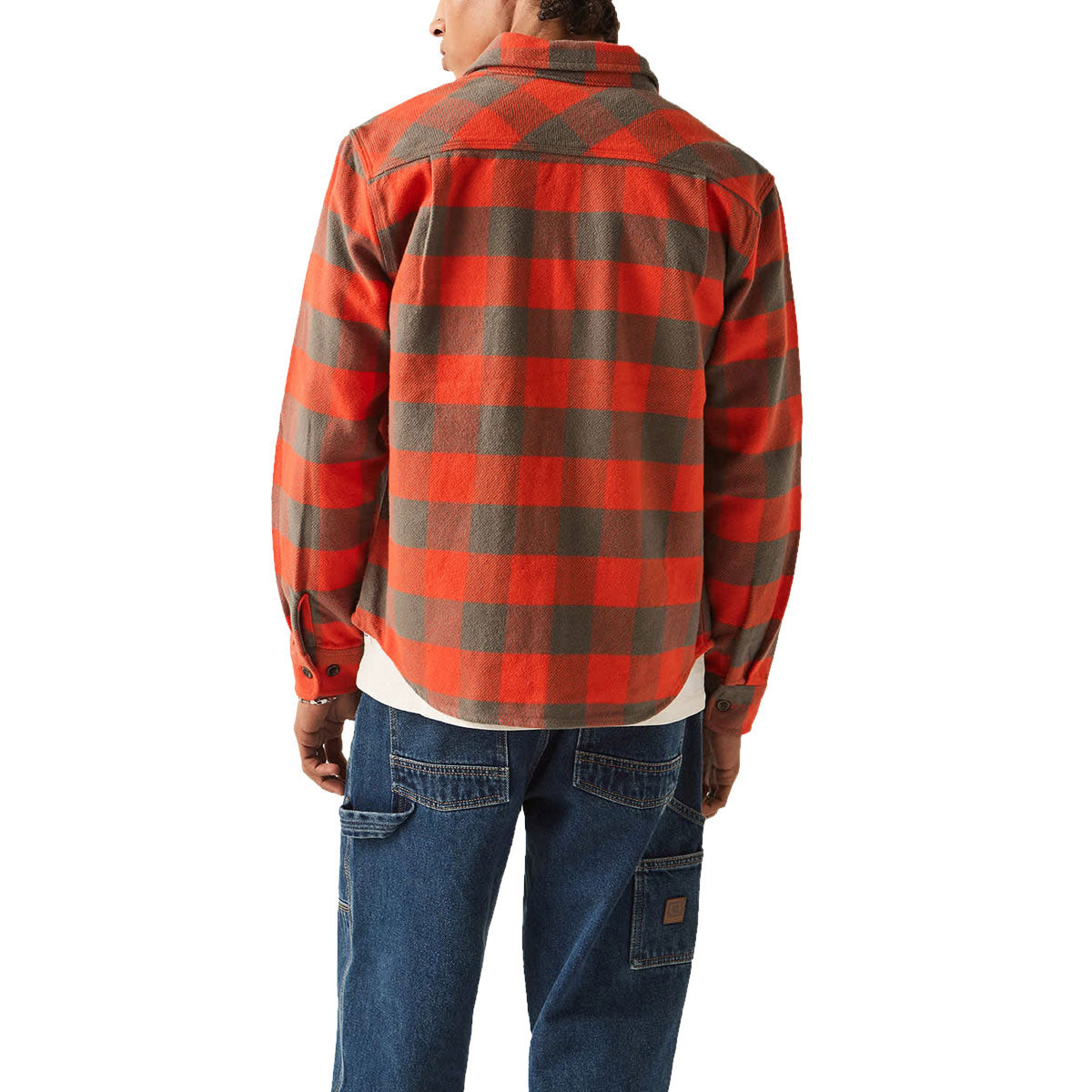 Brixton Bowery Heavyweight Flannel Shirt - Washed Red/Grey image 3