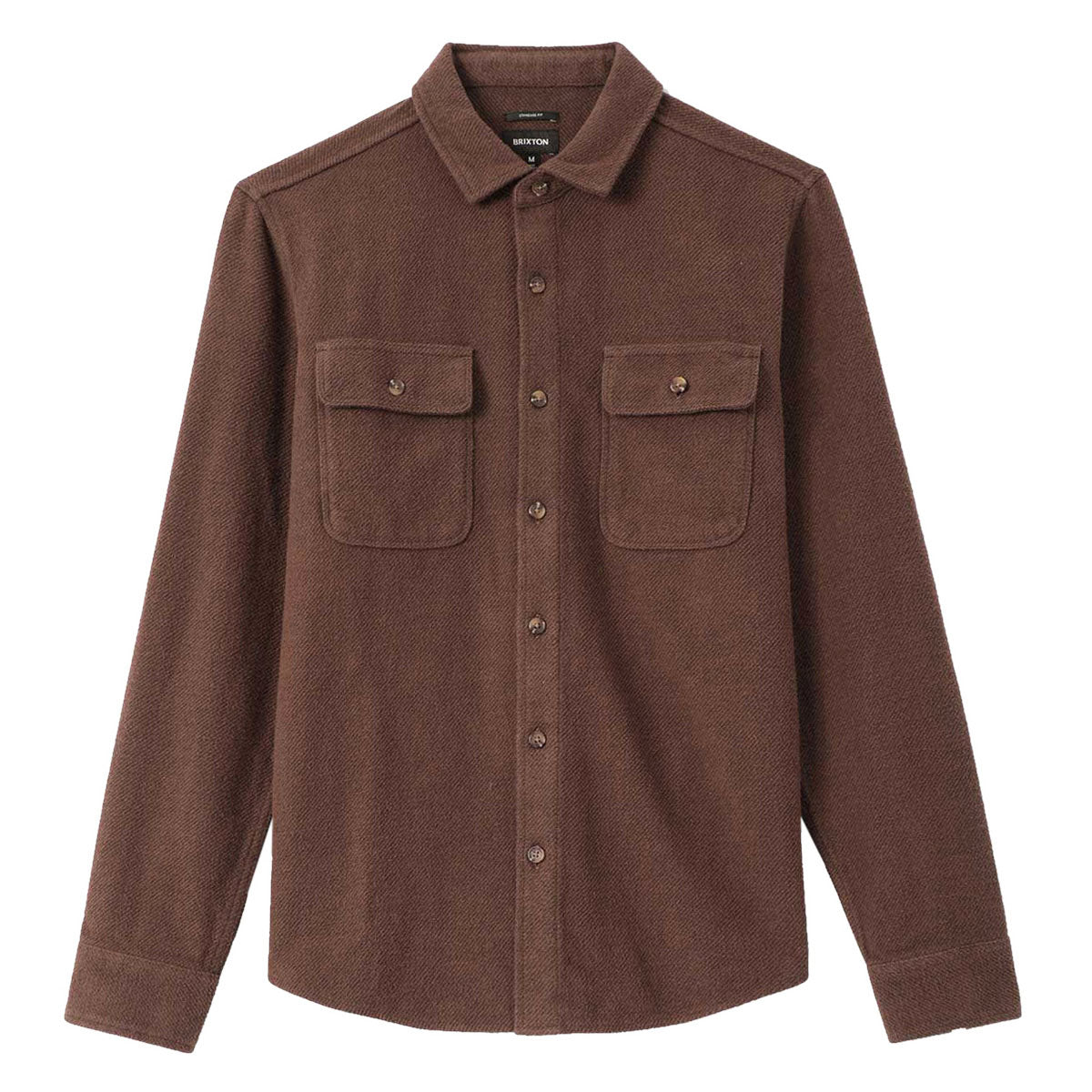 Brixton Bowery Textured Twill Over Shirt - Walnut Brown image 1
