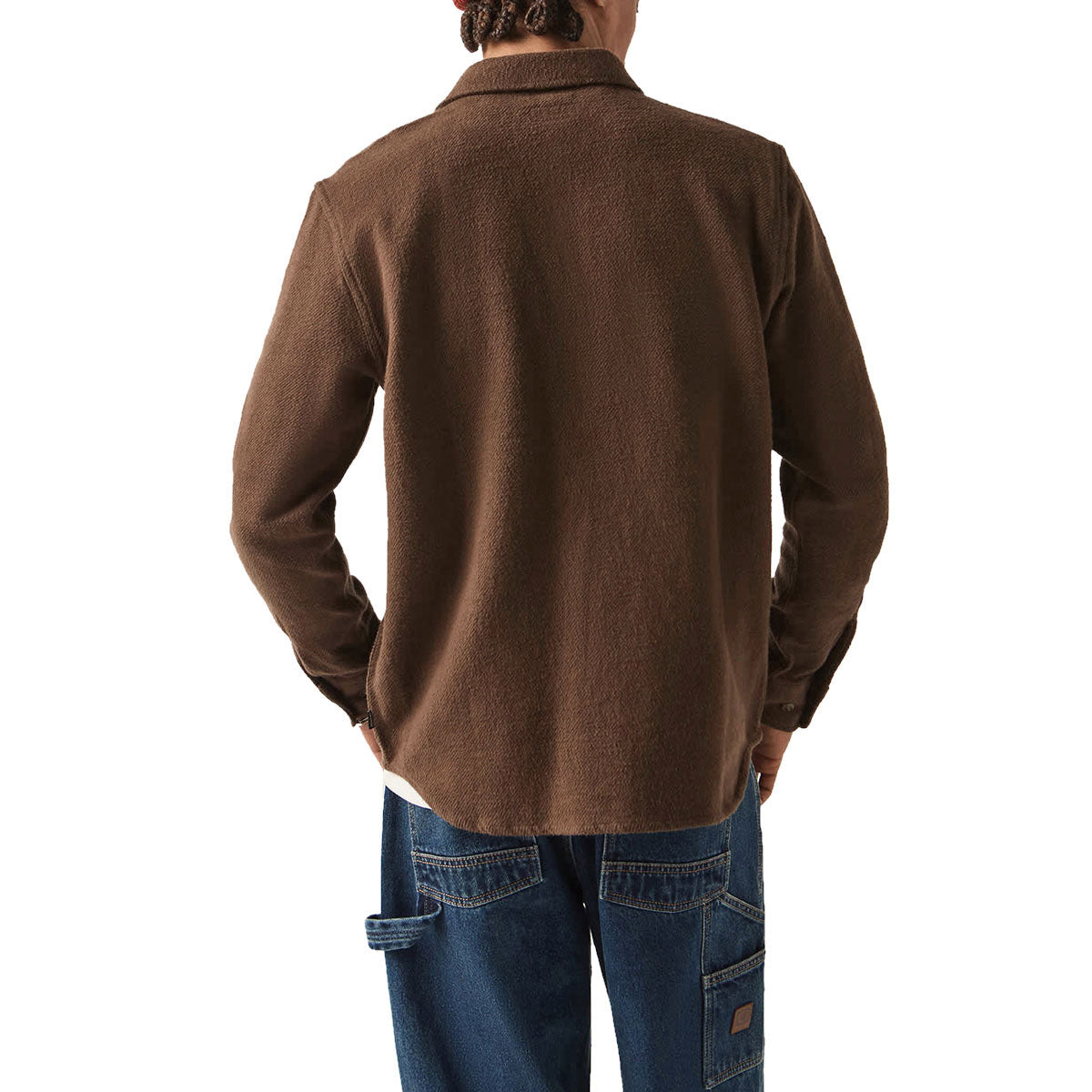 Brixton Bowery Textured Twill Over Shirt - Walnut Brown image 3