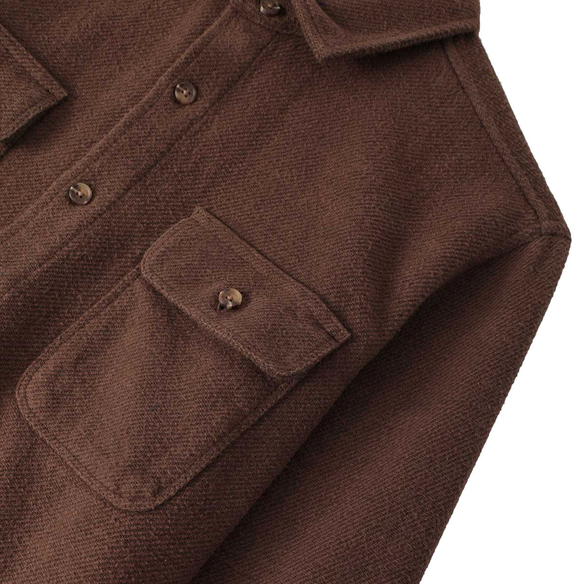 Brixton Bowery Textured Twill Over Shirt - Walnut Brown image 5
