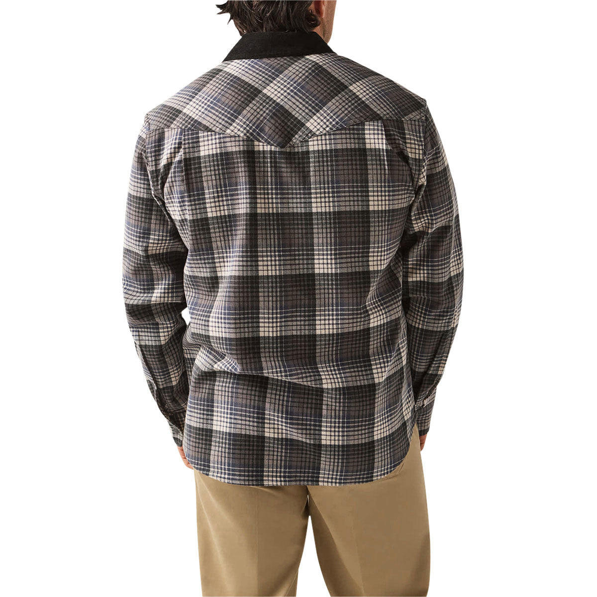 Brixton Bowery Builders Ranch Perf Flannel Shirt - Black/Navy image 3