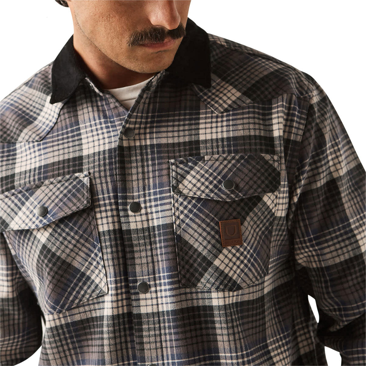 Brixton Bowery Builders Ranch Perf Flannel Shirt - Black/Navy image 4