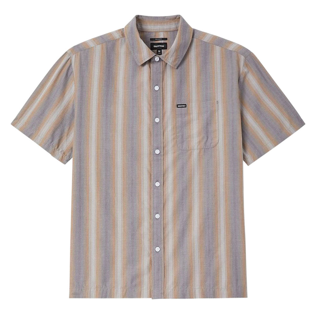 Brixton Cru Shirt - Charcoal Shadow Stripe image 1