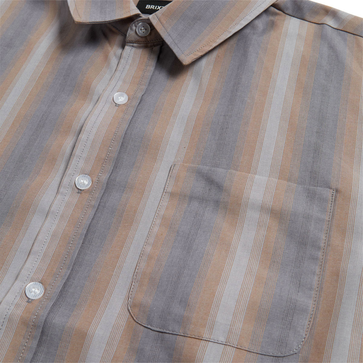 Brixton Cru Shirt - Charcoal Shadow Stripe image 2
