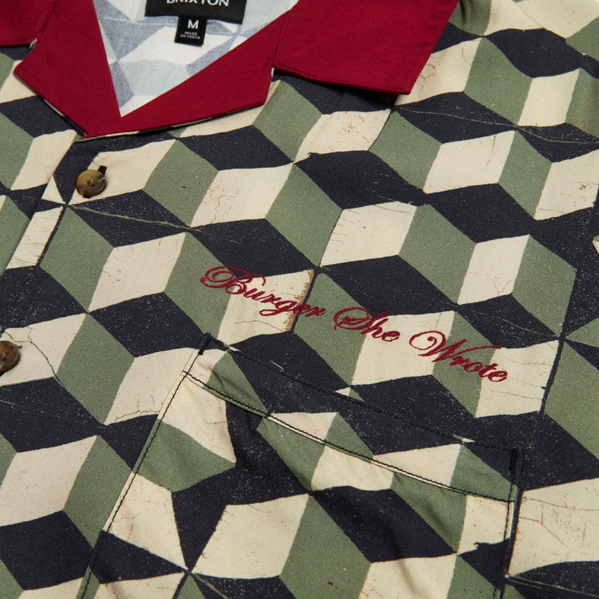 Brixton Burger She Wrote Shirt - Black/Green Tile image 2