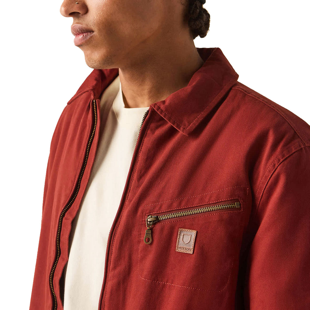 Brixton Mechanic Garage Zip Lined Jacket - Dark Brick image 3