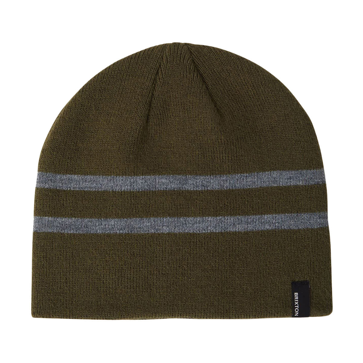 Brixton Skully Beanie - Dark Olive/Heather Grey Stripe image 1