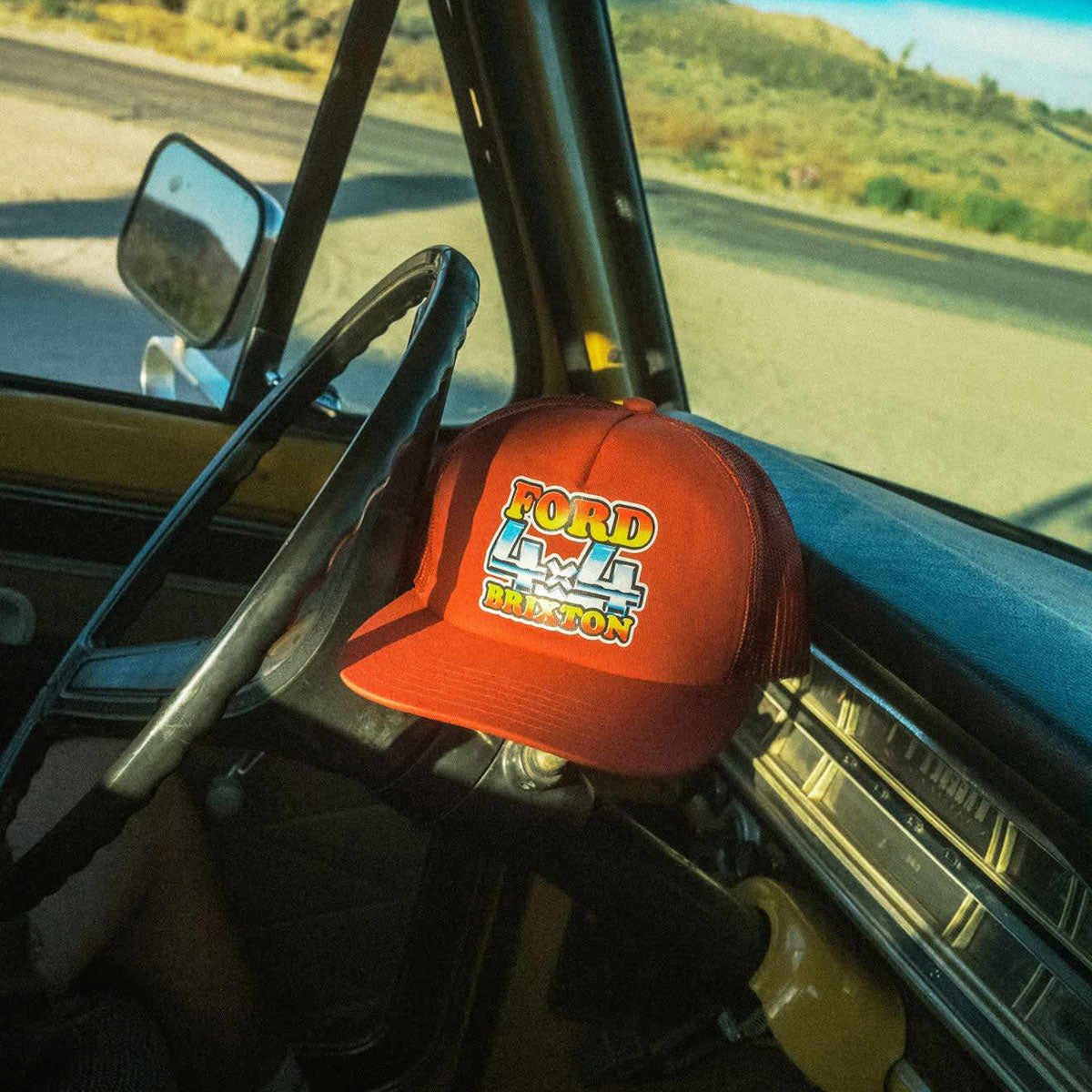 Brixton x Ford 4x4 Chrome Trucker Hat - Rangoon Red image 4