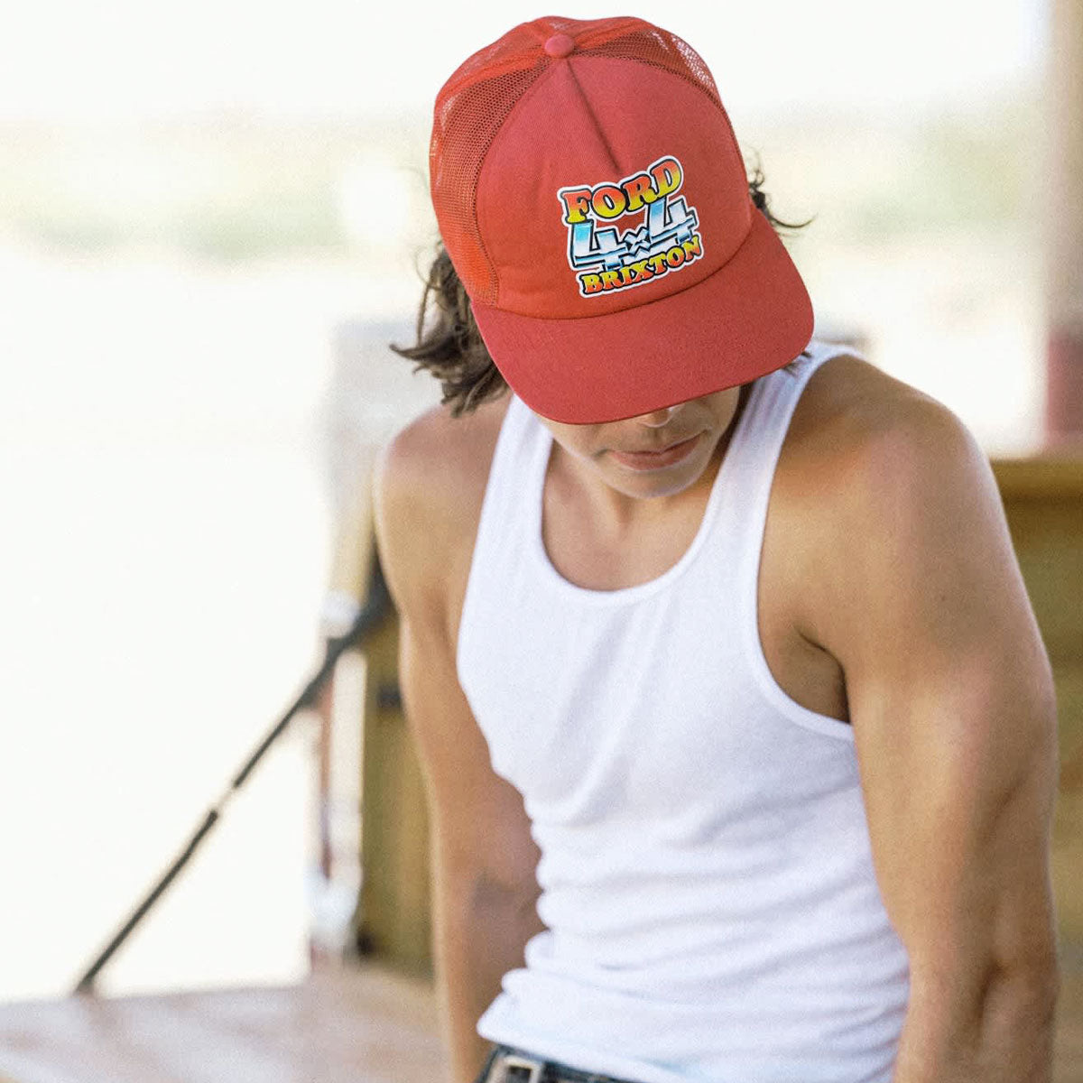 Brixton x Ford 4x4 Chrome Trucker Hat - Rangoon Red image 5