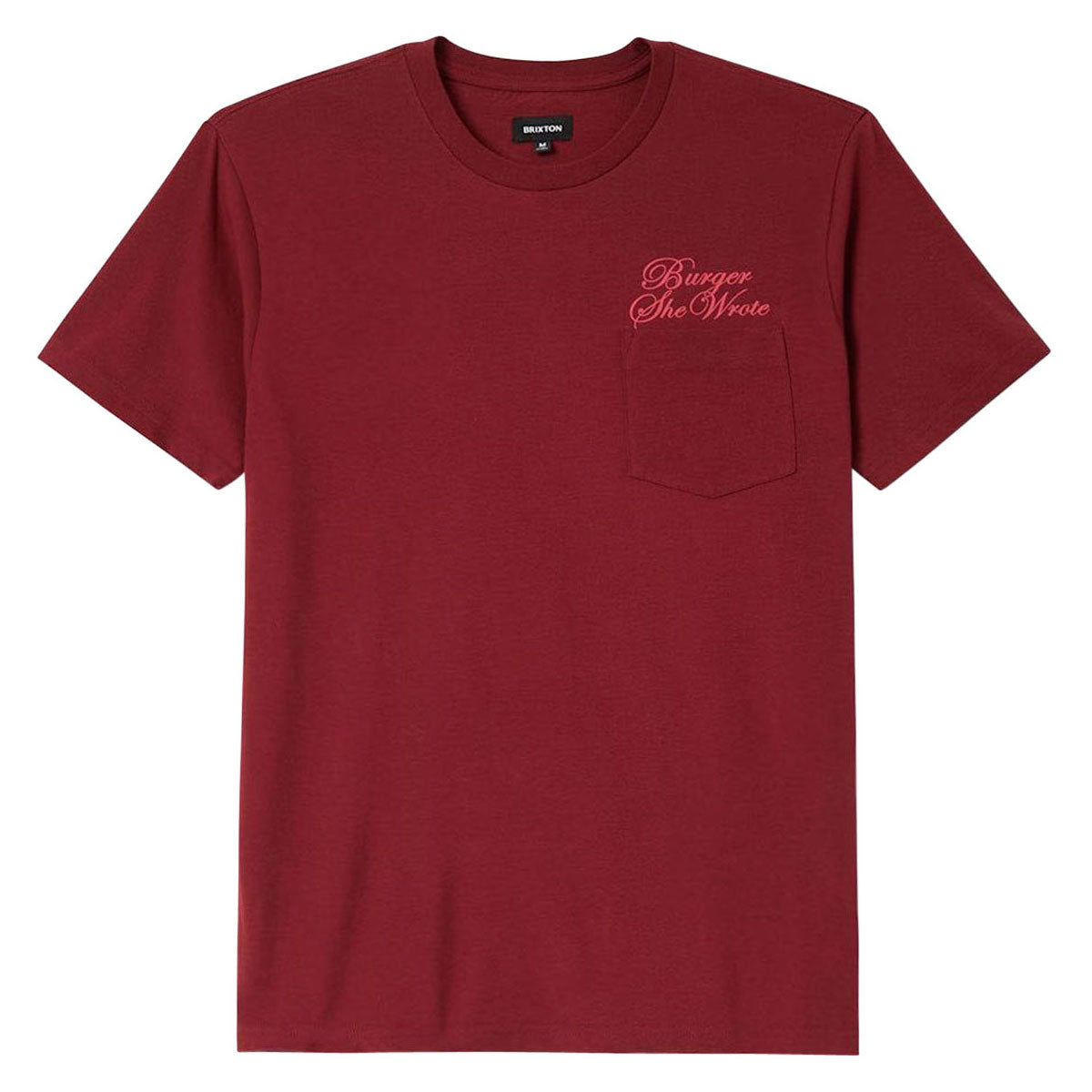 Brixton Burger She Wrote Pocket T-Shirt - Burgundy image 1
