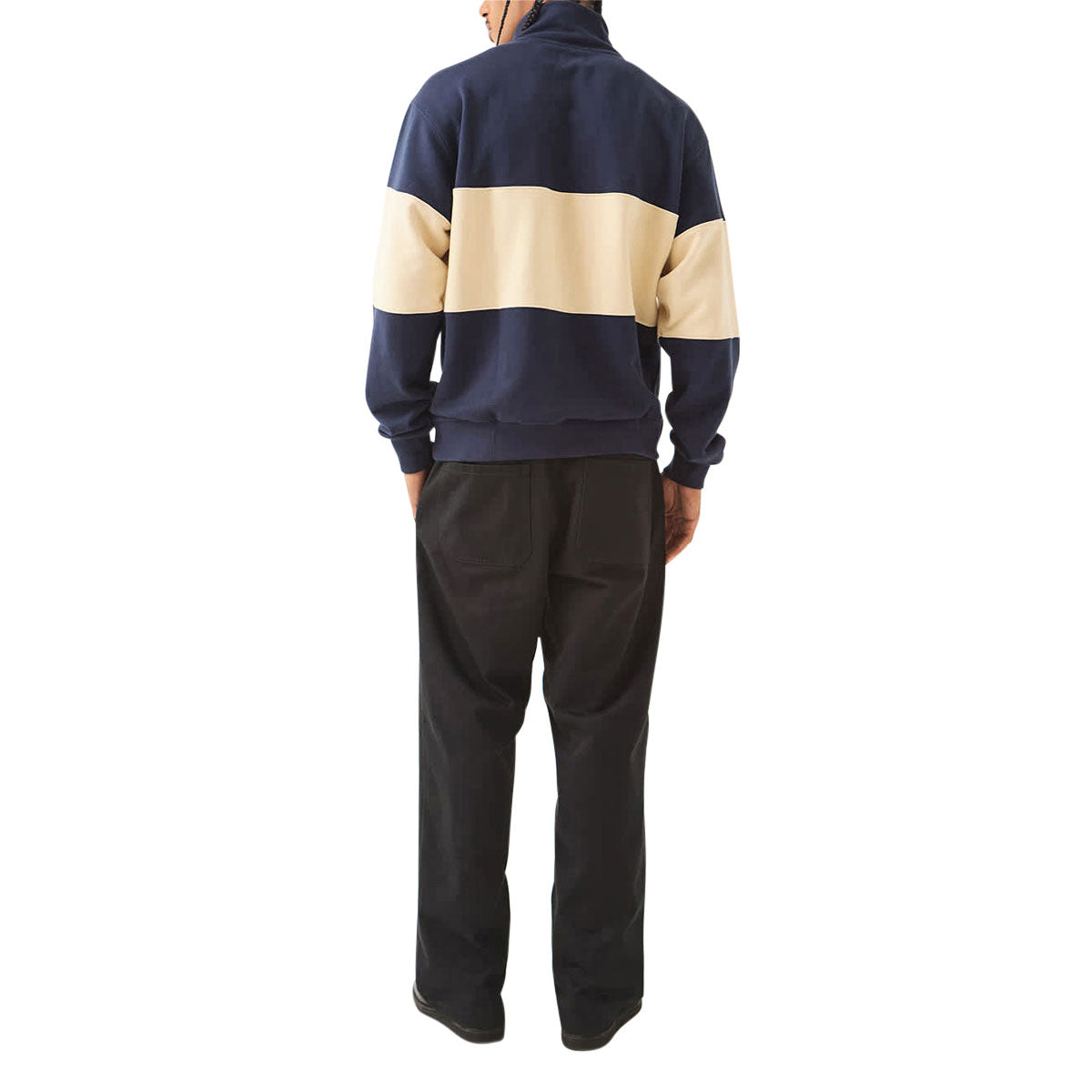 Brixton Danville Quarter Zip Fleece Sweatshirt - Navy/Whitecap image 3