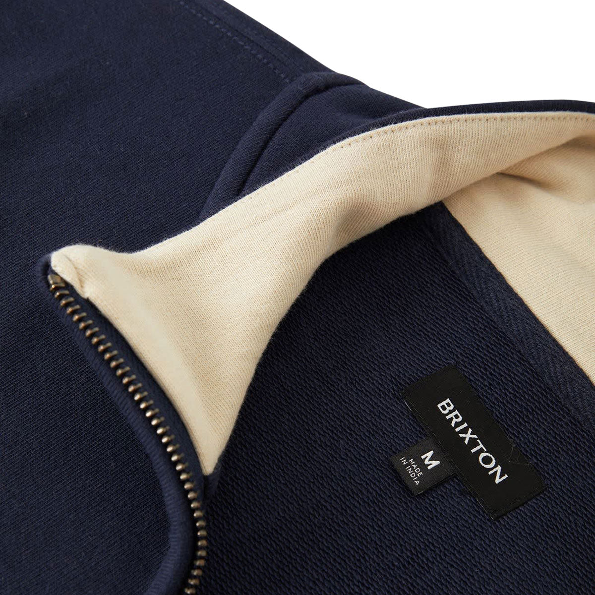 Brixton Danville Quarter Zip Fleece Sweatshirt - Navy/Whitecap image 5
