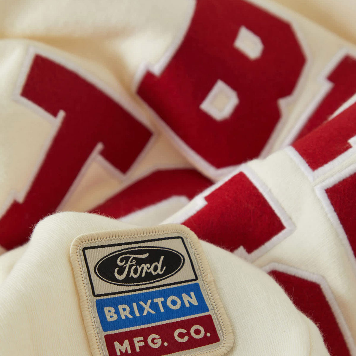 Brixton x Ford Built Tough Crew Sweatshirt - Wimbledon White image 3