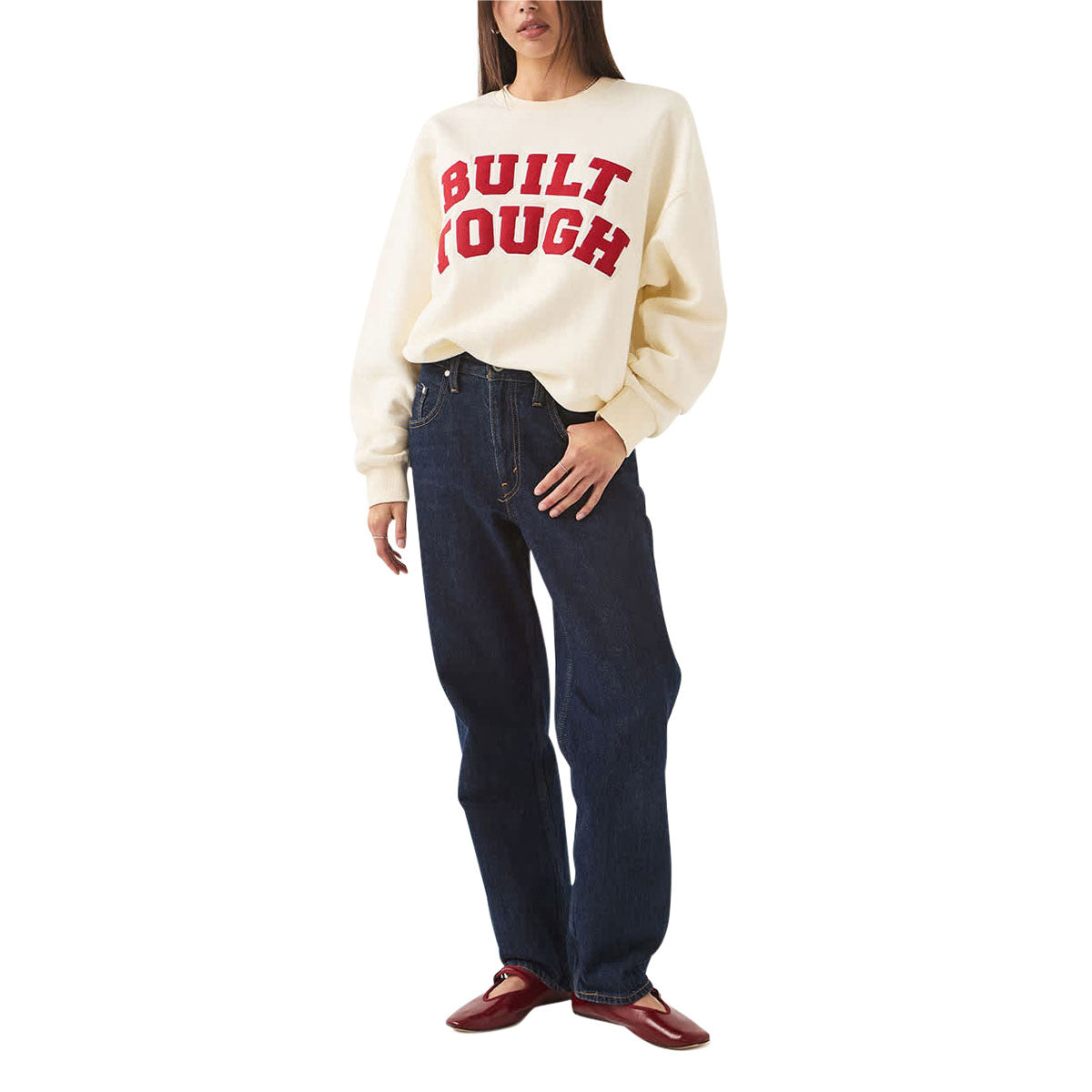 Brixton x Ford Built Tough Crew Sweatshirt - Wimbledon White image 4