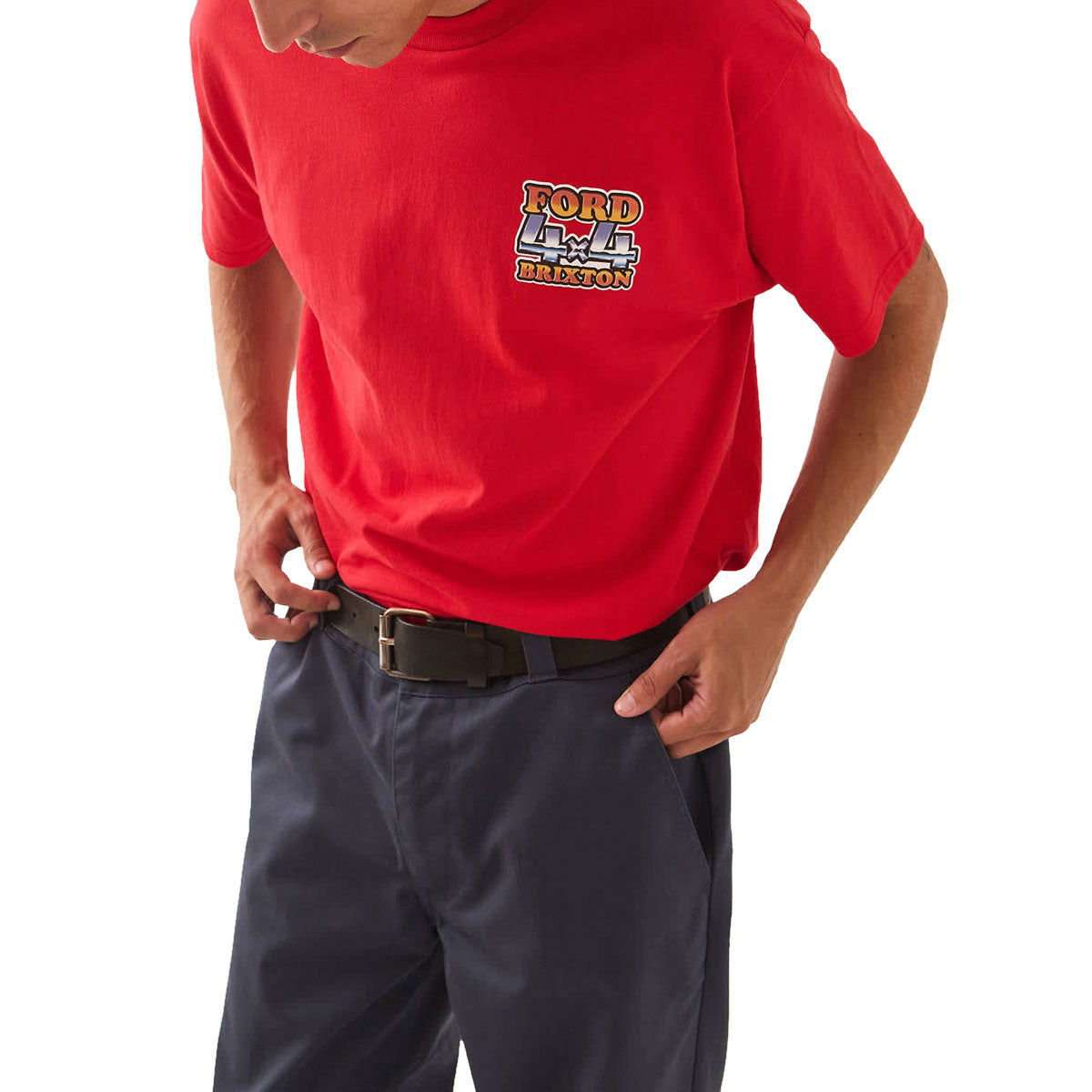 Brixton x Ford 4x4 Chrome T-Shirt - Rangoon Red image 3
