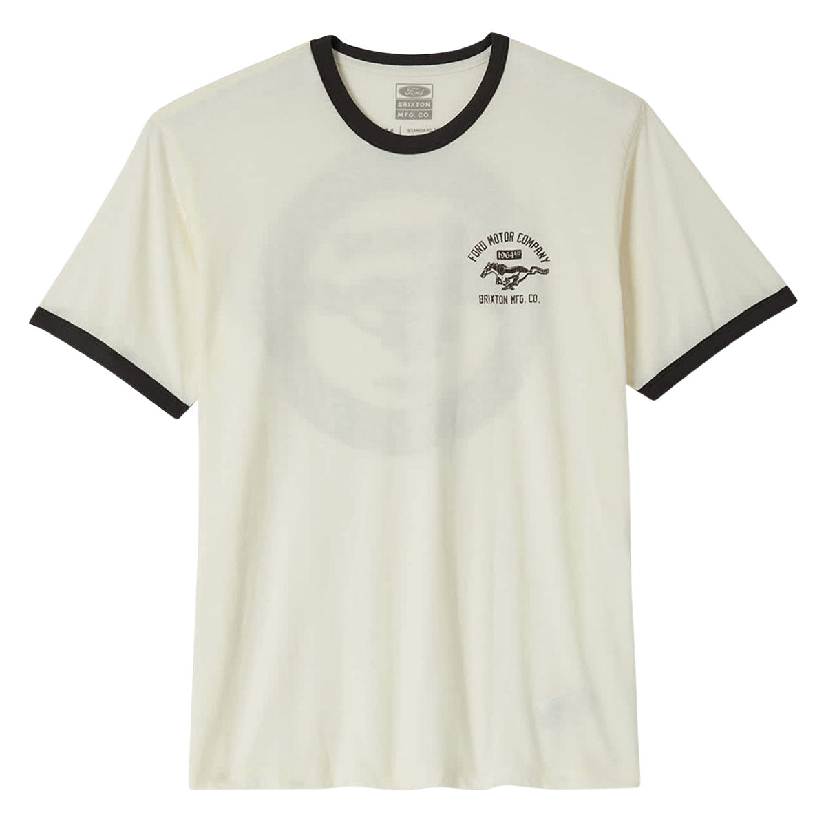 Brixton x Ford Mustang Ringer T-Shirt - Wimbledone White/Burnt Rubber image 1