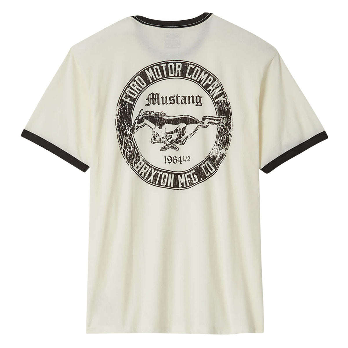 Brixton x Ford Mustang Ringer T-Shirt - Wimbledone White/Burnt Rubber image 2