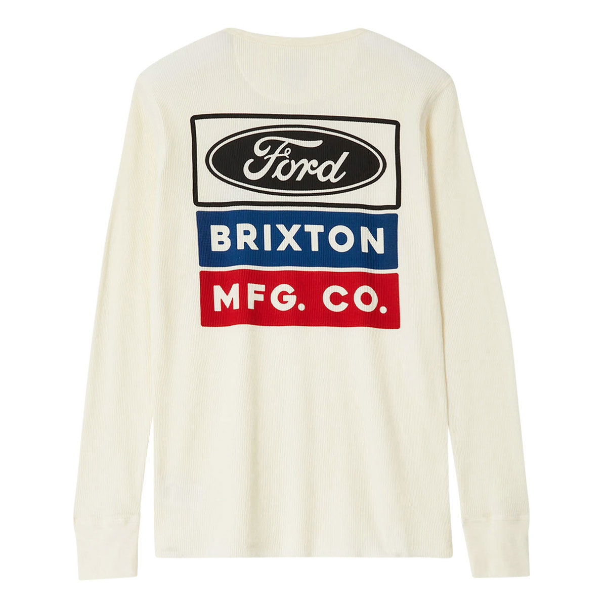 Brixton x Ford Service Dept Long Sleeve Waffle Shirt - Wimbledon White image 2