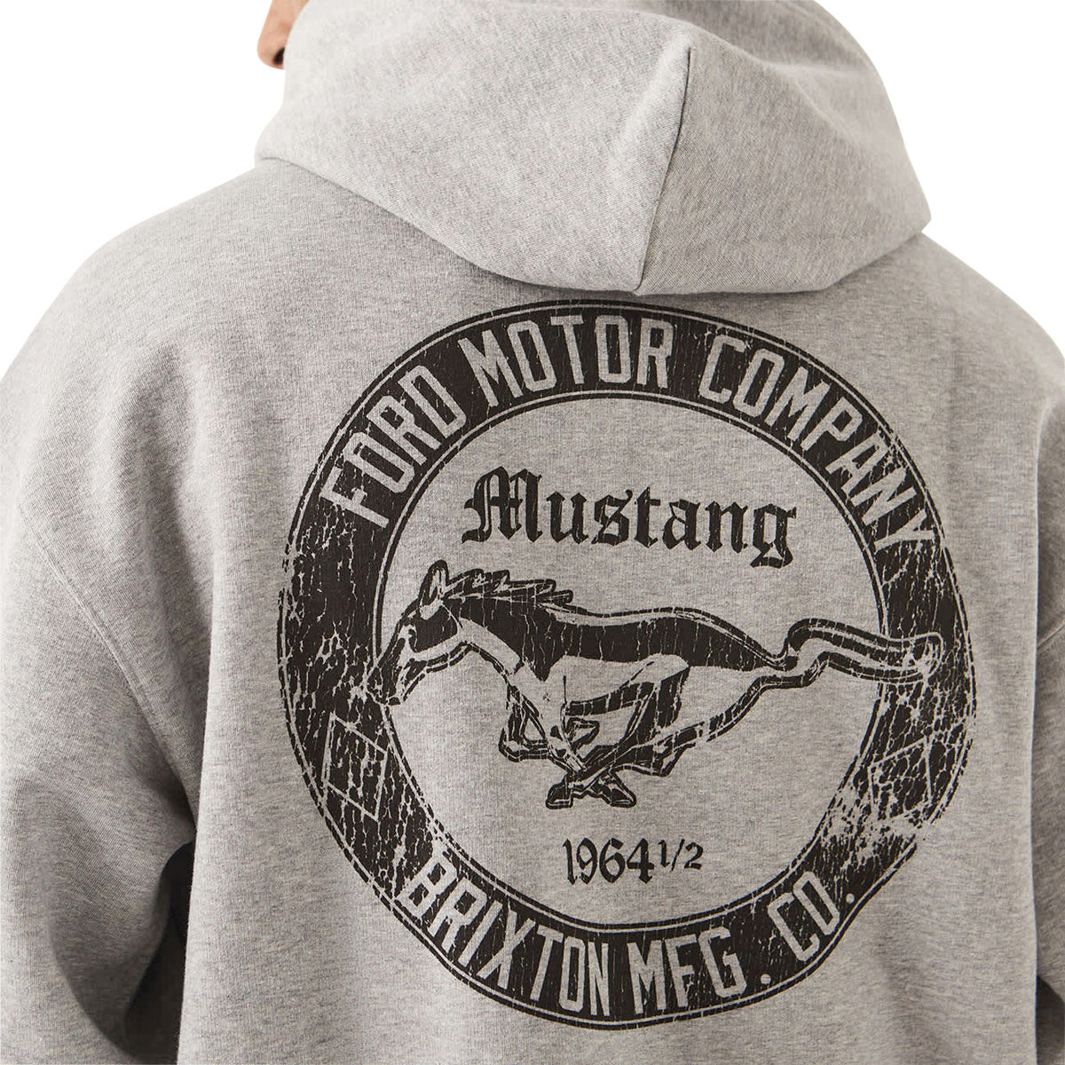 Brixton x Ford Mustang Hoodie - Heather Grey image 4