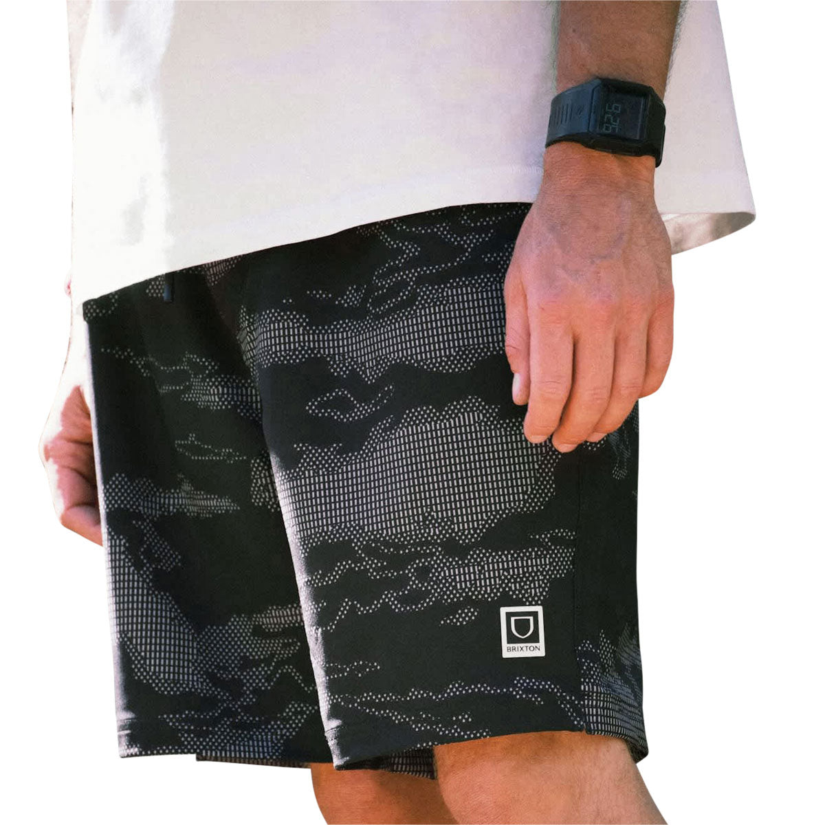 Brixton Journey Active Shorts - Black Camo image 5