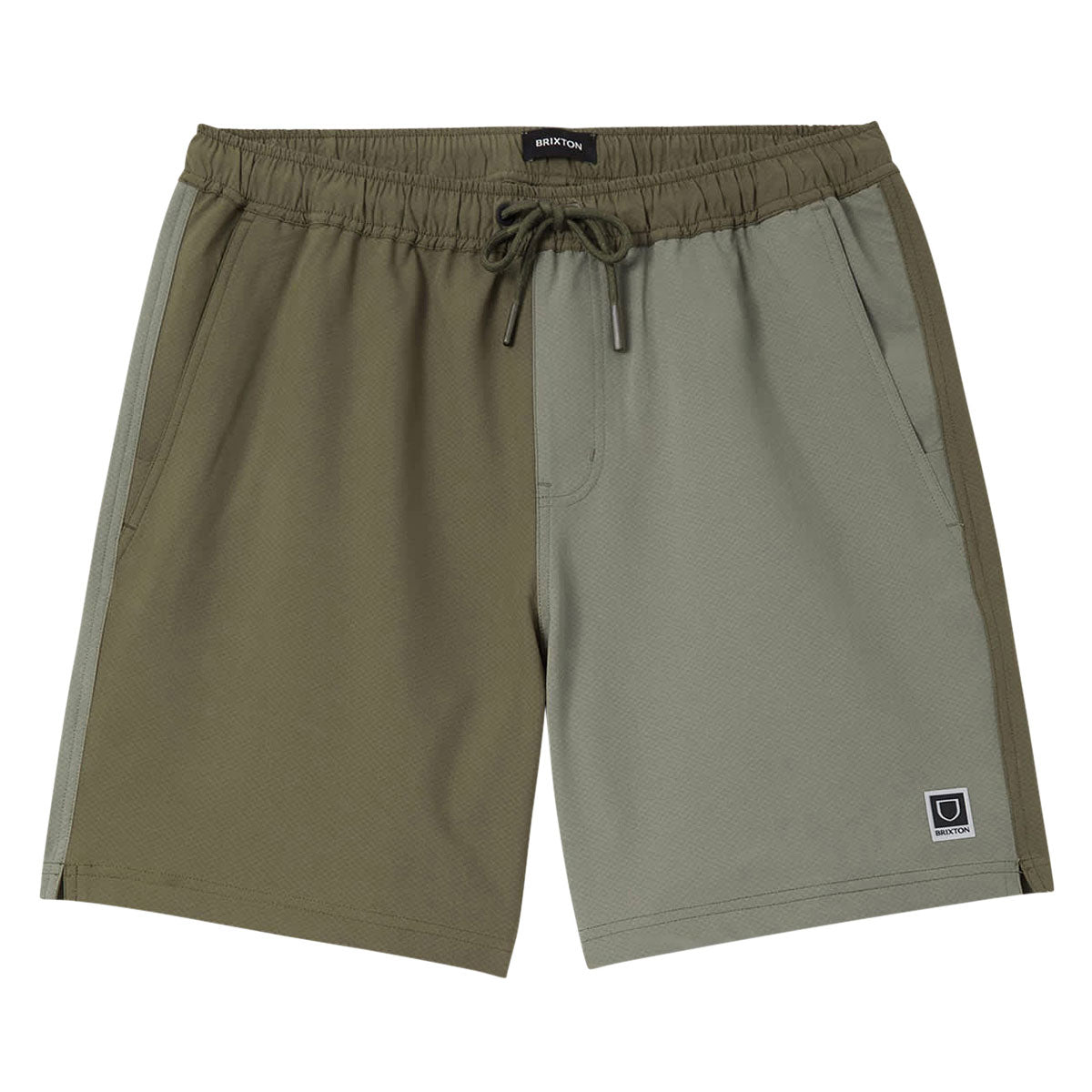 Brixton Journey Active Shorts - Dark Olive/Olive Surplus image 1