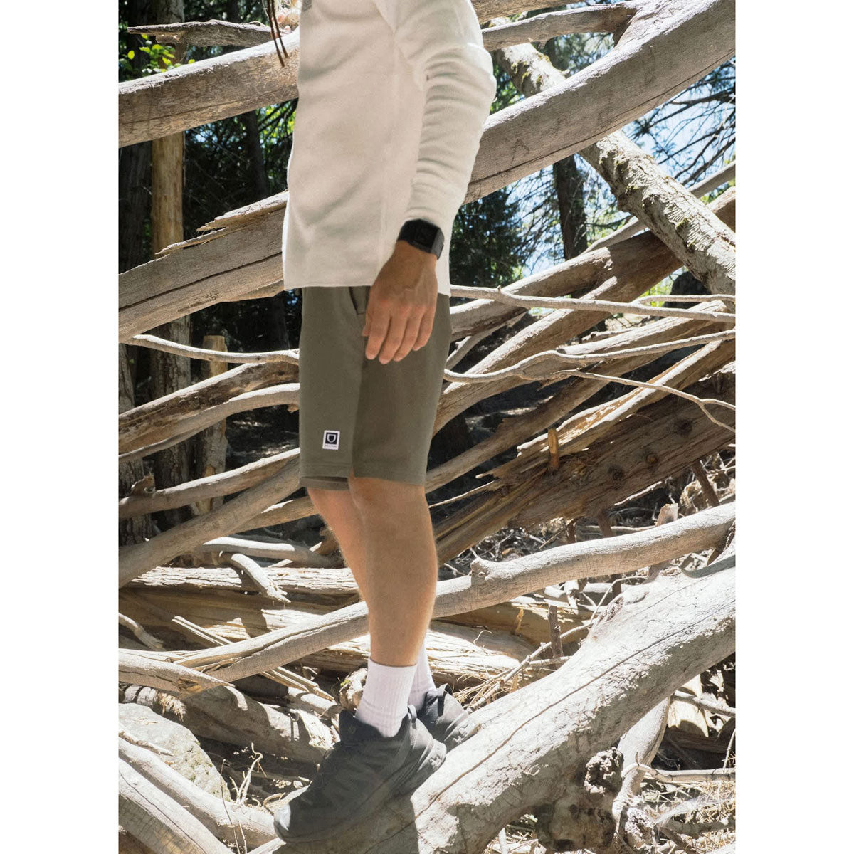 Brixton Journey Active Shorts - Dark Olive/Olive Surplus image 4