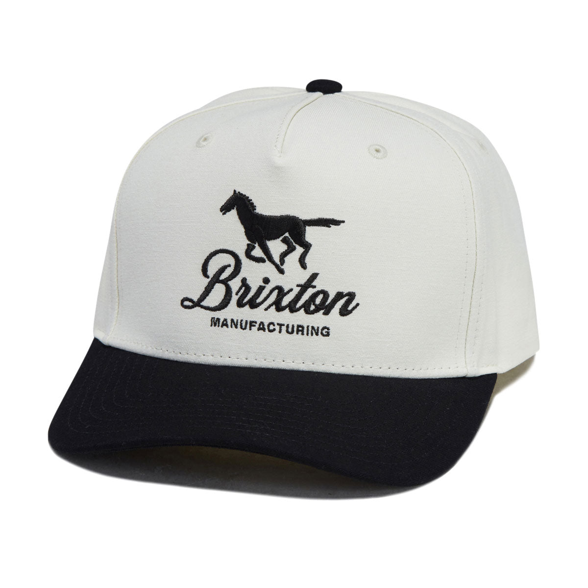Brixton Leisure Snapback Hat - Off White/Black image 1