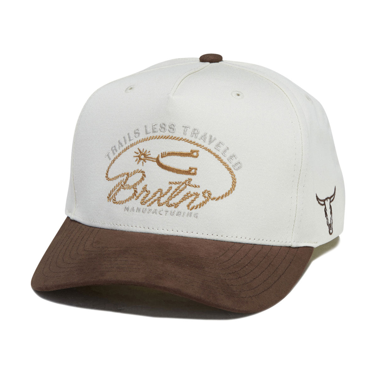 Brixton Trails Snapback Hat - Off White/Walnut Brown image 1