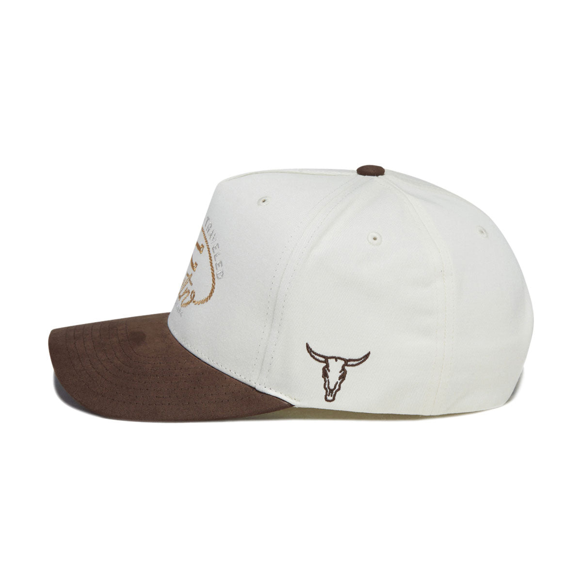Brixton Trails Snapback Hat - Off White/Walnut Brown image 3