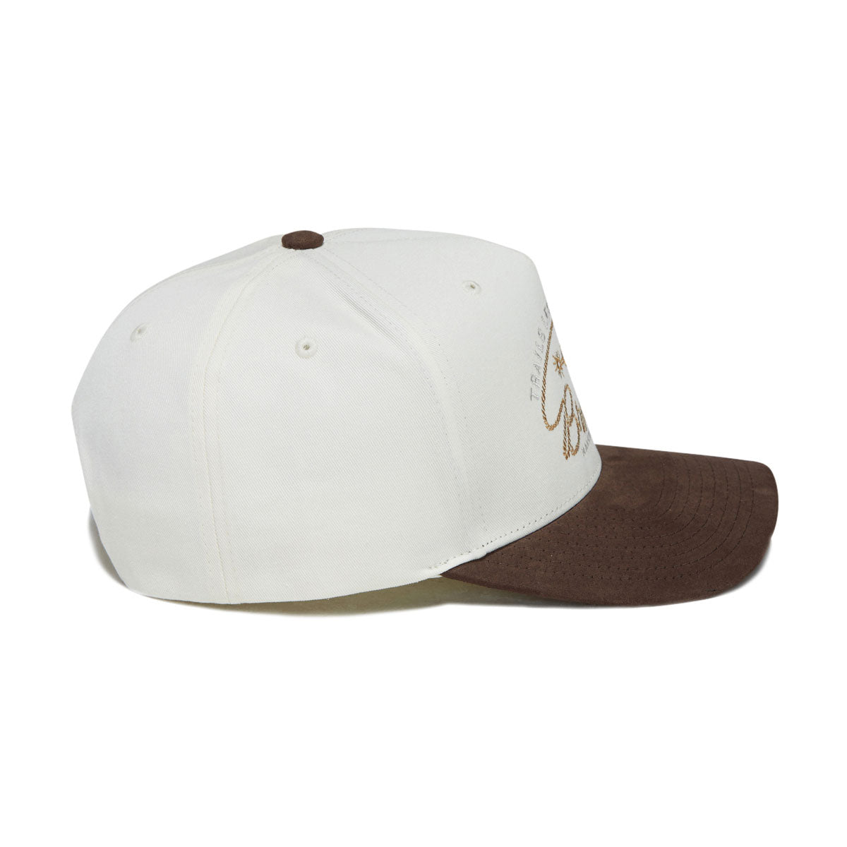Brixton Trails Snapback Hat - Off White/Walnut Brown image 4