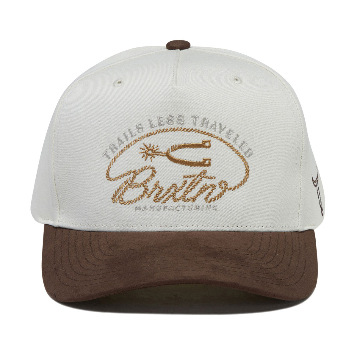 Brixton Trails Snapback Hat - Off White/Walnut Brown image 5