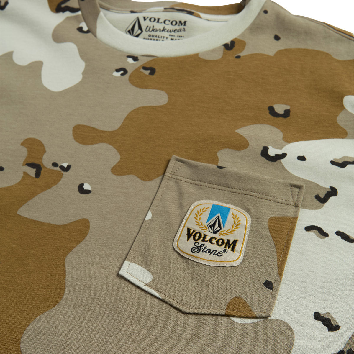 Volcom Desert Beers Pocket T-Shirt - Light Khaki image 3