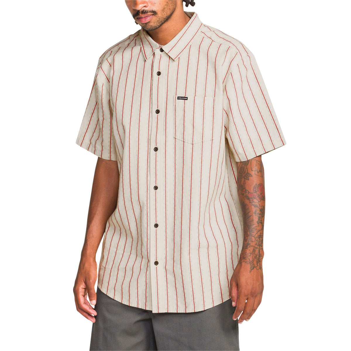 Volcom Sato Stripe Shirt - Stone image 1