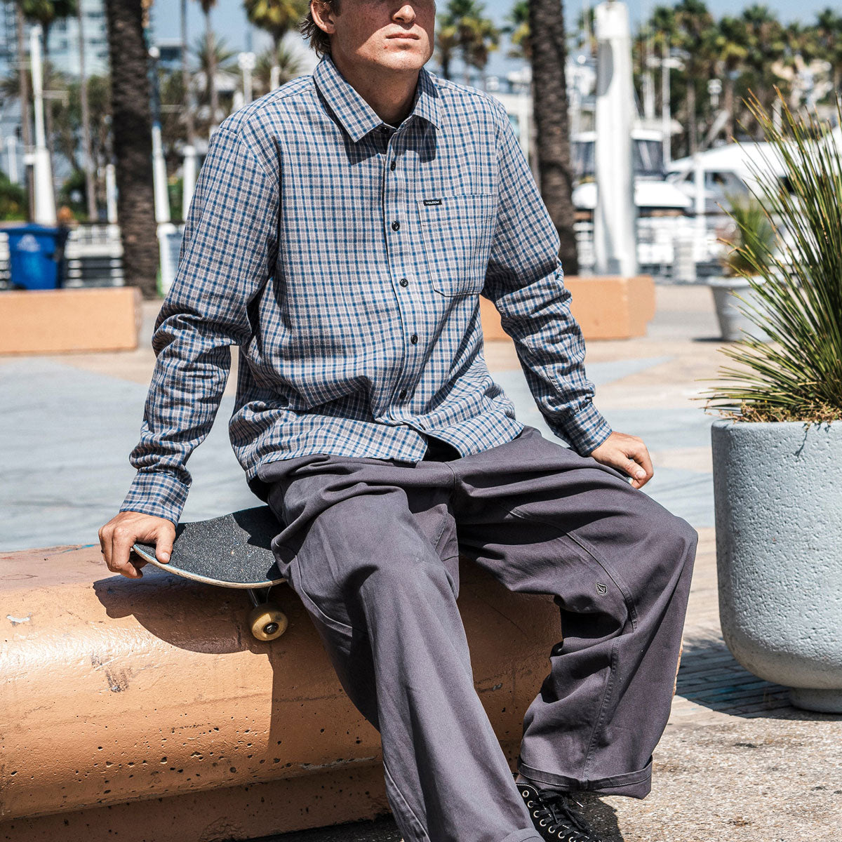 Volcom Landos Long Sleeve Shirt - Light Navy image 4
